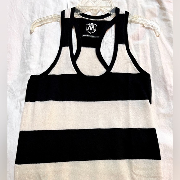 SOLD! N/A! |New~ Club Monaco~100% CASHMERE Rare~DRESS ~Black & White Stripe~ S-M - Picture 4 of 6
